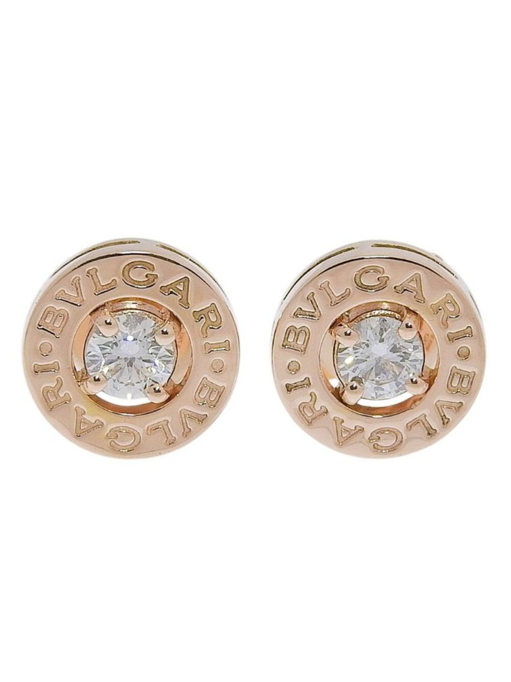 Bvlgari 18K Pink Gold Diamond Earrings